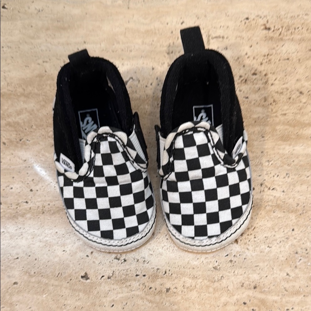 Vans Black and White Checkered Sneakers Slip-On Style
